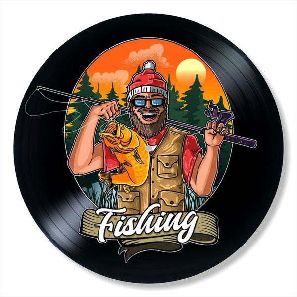 Vinyl Record Decor Fishing 12" UF-Decor-Fishing-2 photo