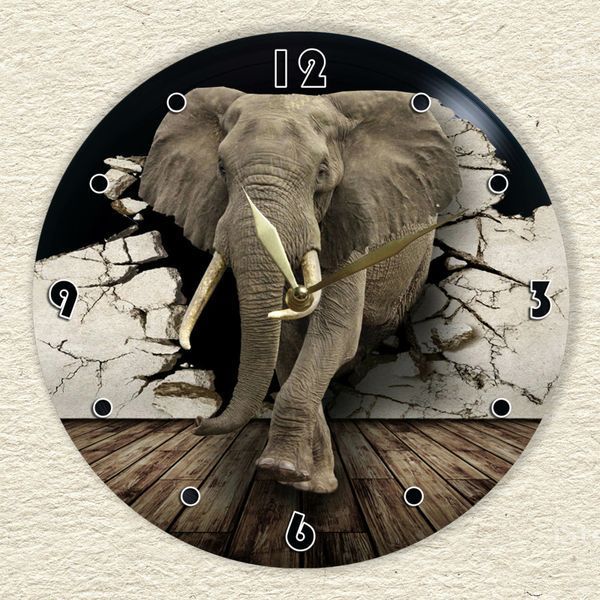 Wall Vinyl Record Clock Elephant 12" 77-2-1 photo