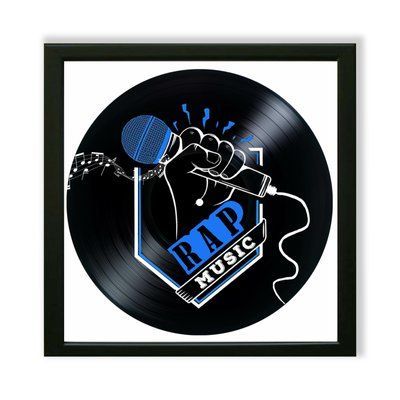 Vinyl Record Decor in a Wooden Frame Rap 14" 604-4-1 photo