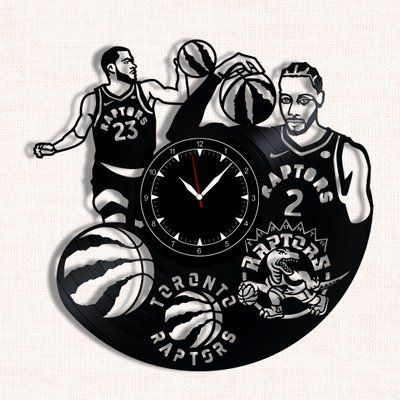 Настінний вініловий годинник Торонто Репторз, діаметр 30см Vinyl-Clock-Toronto Raptors-1 фото