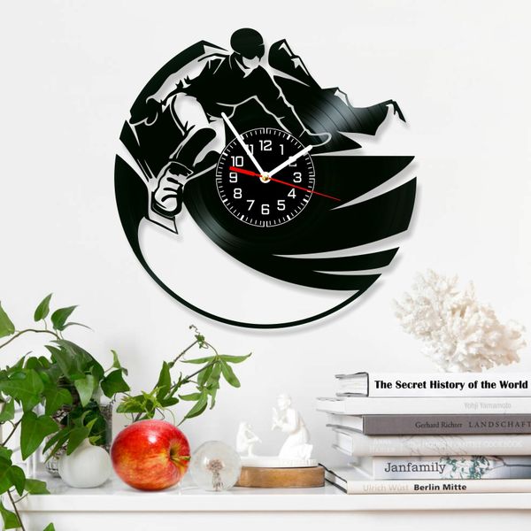 Wall Vinyl Record Clock Snowboarding 12" Vinyl-Clock-Snowboarding-1 photo