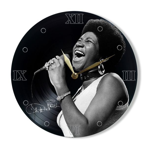 Wall Vinyl Record Clock Aretha Franklin 12" UF-Clock-Aretha Franklin-1 photo