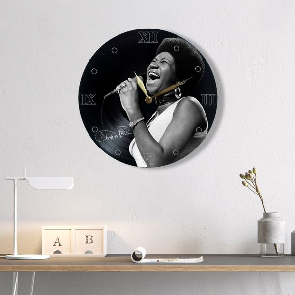 Wall Vinyl Record Clock Aretha Franklin 12" UF-Clock-Aretha Franklin-1 photo