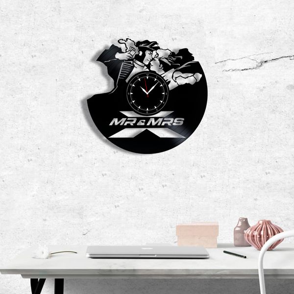 Wall Vinyl Record Clock Mr. Mrs. X 12" Vinyl-Clock-Mr. Mrs. X-1 photo