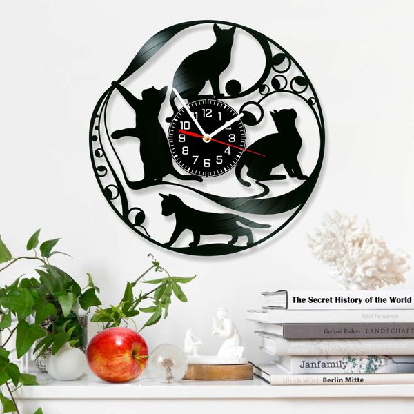 Wall Vinyl Record Clock Cats 12" Vinyl-Clock-Cats-6 photo