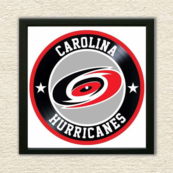 Vinyl Record Decor in a Wooden Frame Carolina Hurricanes 14" UF-Frame-Carolina Hurricanes-1 photo