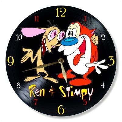 Настінний вініловий годинник Шоу Рена та Стімпі&nbsp;, діаметр 30см UF-Clock-C-The Ren and Stimpy Show-2 фото