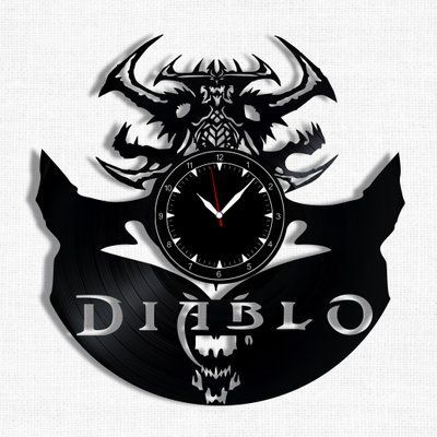 Настінний вініловий годинник Діабло, діаметр 30см Vinyl-Clock-Diablo-2 фото
