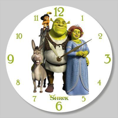 Настінний вініловий годинник Шрек, діаметр 30см UF-Clock-C-Shrek-1 фото