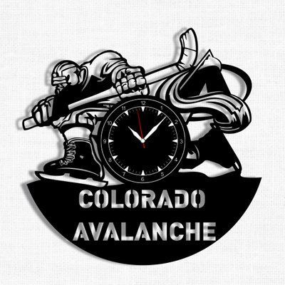 Настінний вініловий годинник Колорадо Аваланч, діаметр 30см Vinyl-Clock-Colorado Avalanche-1 фото