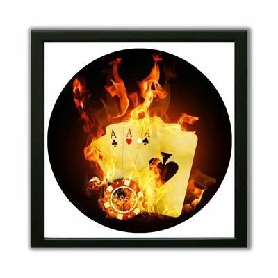 Vinyl Record Decor in a Wooden Frame Poker 14" 122-4-1 photo