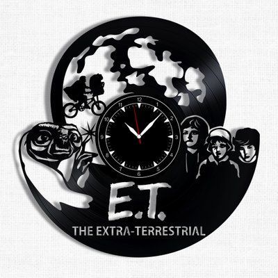 Настінний вініловий годинник Іншопланетянин, діаметр 30см Vinyl-Clock-M-E.T. the Extra-Terrestrial-1 фото