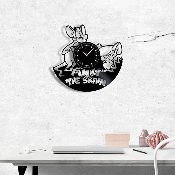 Wall Vinyl Record Clock Pinky and the Brain 12" Vinyl-Clock-C-Pinky and the Brain-1 photo