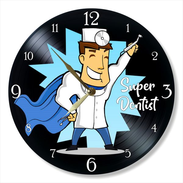 Wall Vinyl Record Clock Dentist 12" UF-Clock-Dentist-2 photo