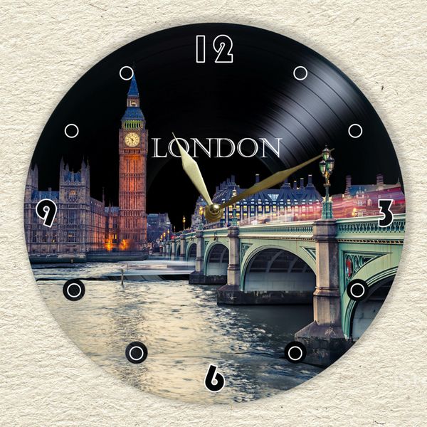 Wall Vinyl Record Clock London 12" UF-Clock-London-2 photo