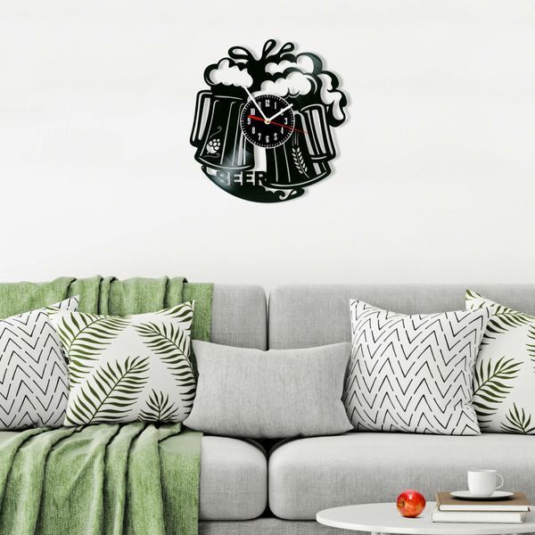 Wall Vinyl Record Clock Beer 12" 114-1-1 photo