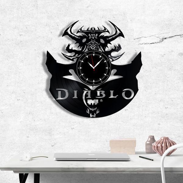 Настінний вініловий годинник Діабло, діаметр 30см Vinyl-Clock-Diablo-2 фото