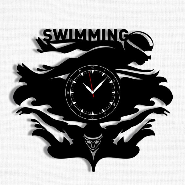 Wall Vinyl Record Clock Swimming 12" Vinyl-Clock-Swimming-1 photo