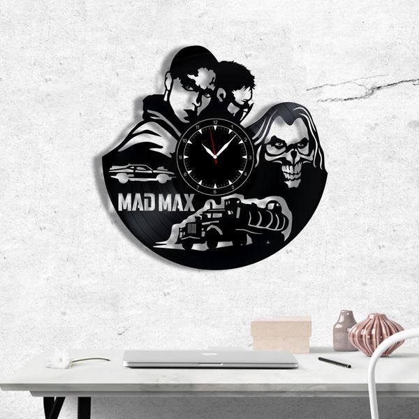 Настінний вініловий годинник Шалений Макс, діаметр 30см Vinyl-Clock-M-Mad Max-1 фото