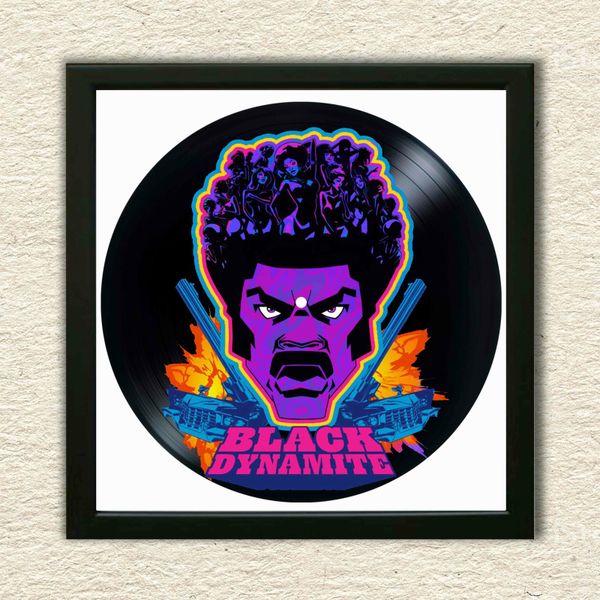 Vinyl Record Decor in a Wooden Frame Black Dynamite 14" UF-Frame-M-Black Dynamite-1 photo