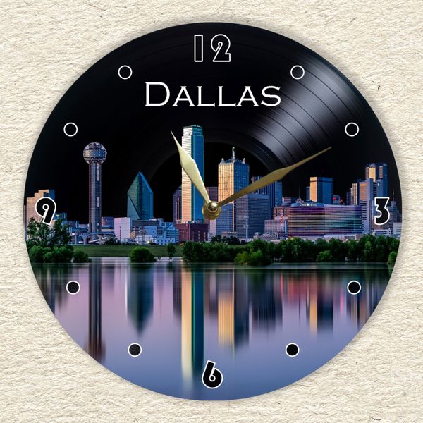 Wall Vinyl Record Clock Dallas 12" UF-Clock-Dallas-1 photo