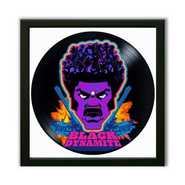 Vinyl Record Decor in a Wooden Frame Black Dynamite 14" UF-Frame-M-Black Dynamite-1 photo