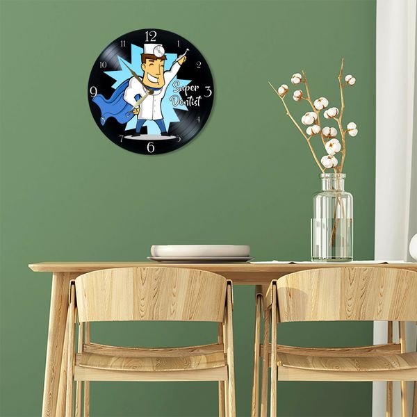 Wall Vinyl Record Clock Dentist 12" UF-Clock-Dentist-2 photo