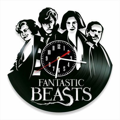 Настінний вініловий годинник Фантастичні звірі, діаметр 30см Vinyl-Clock-M-Fantastic Beasts-5 фото