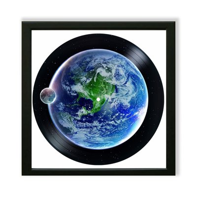 Vinyl Record Decor in a Wooden Frame Earth 14" UF-Frame-Earth-1 photo