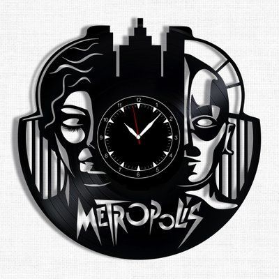 Настінний вініловий годинник Метрополіс, діаметр 30см Vinyl-Clock-M-Metropolis-1 фото