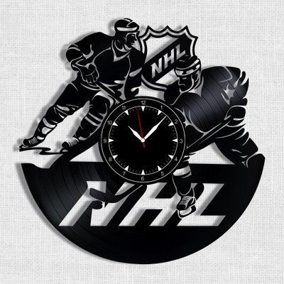 Настінний вініловий годинник Хокей, діаметр 30см Vinyl-Clock-Hockey-1 фото
