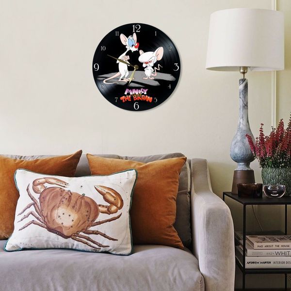 Wall Vinyl Record Clock Pinky and the Brain 12" UF-Clock-C-Pinky and the Brain-1 photo