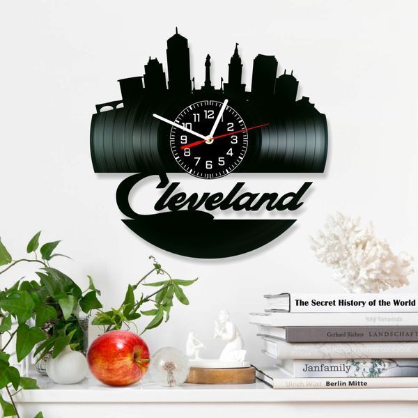 Wall Vinyl Record Clock Cleveland Ohio 12" 24-1-1 photo