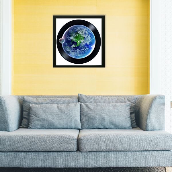 Vinyl Record Decor in a Wooden Frame Earth 14" UF-Frame-Earth-1 photo