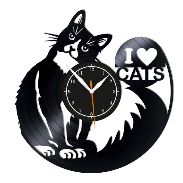 Wall Vinyl Record Clock Cats 12" Vinyl-Clock-Cats-8 photo