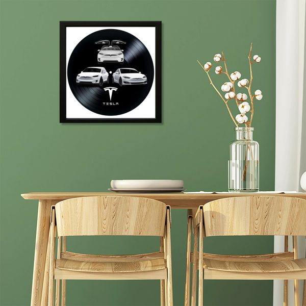 Vinyl Record Decor in a Wooden Frame Tesla 14" UF-Frame-Tesla-1 photo