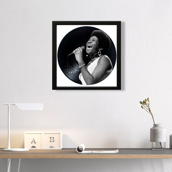 Vinyl Record Decor in a Wooden Frame Aretha Franklin 14" UF-Frame-Aretha Franklin-1 photo