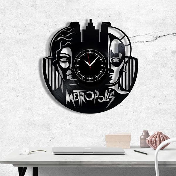 Настінний вініловий годинник Метрополіс, діаметр 30см Vinyl-Clock-M-Metropolis-1 фото