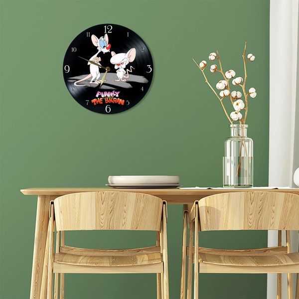 Wall Vinyl Record Clock Pinky and the Brain 12" UF-Clock-C-Pinky and the Brain-1 photo