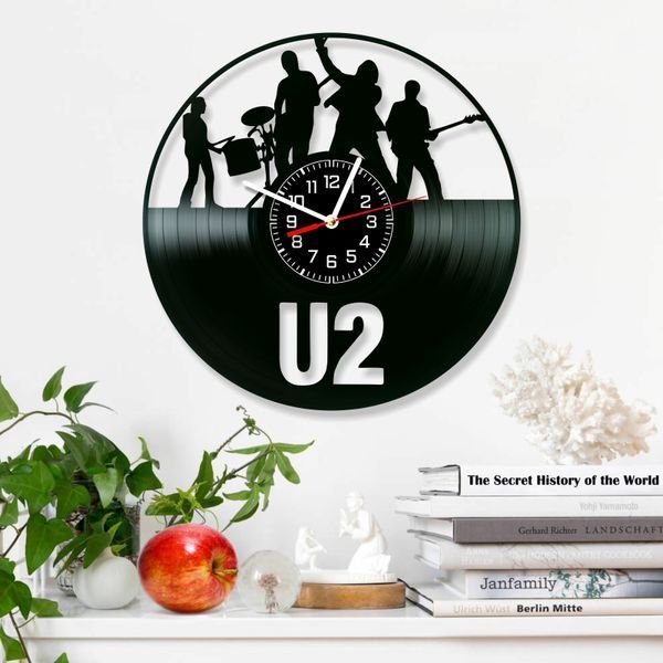 Wall Vinyl Record Clock U2 12" Vinyl-Clock-U2-3 photo