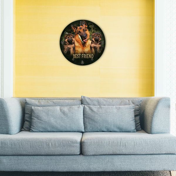 Wall Vinyl Record Clock German Shepherd 12" UF-Clock-German Shepherd-1 photo