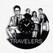 Настінний вініловий годинник Мандрівники, діаметр 30см Vinyl-Clock-M-Travelers-1 фото 1