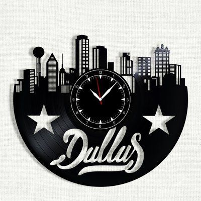 Wall Vinyl Record Clock Dallas 12" 25-1-1 photo