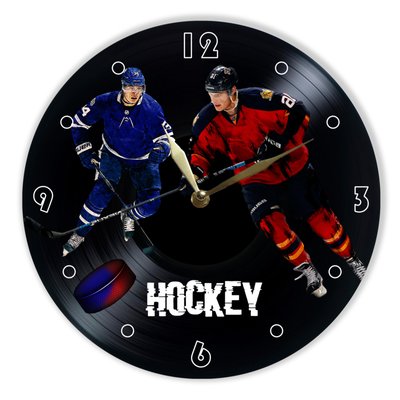 Wall Vinyl Record Clock Hockey 12" UF-Clock-Hockey-1 photo