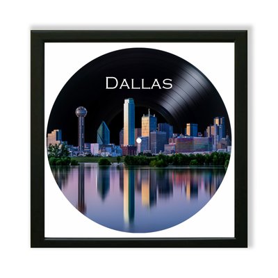 Vinyl Record Decor in a Wooden Frame Dallas 14" UF-Frame-Dallas-1 photo