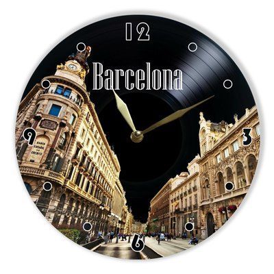 Wall Vinyl Record Clock Barcelona 12" 20-2-1 photo