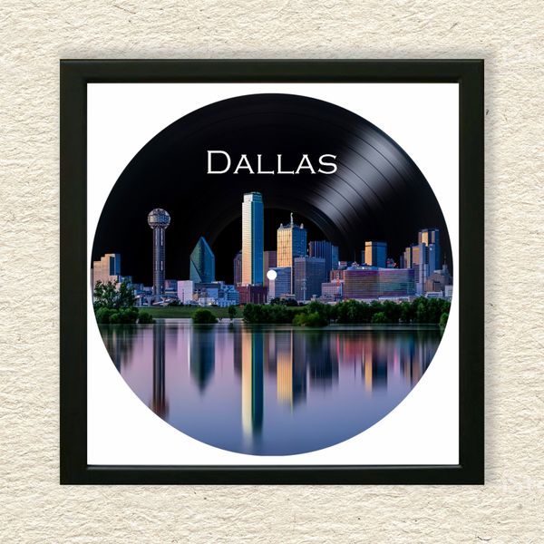 Vinyl Record Decor in a Wooden Frame Dallas 14" UF-Frame-Dallas-1 photo