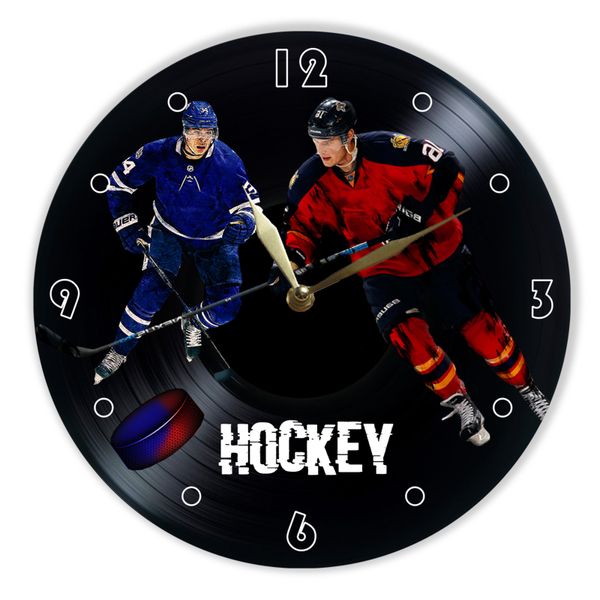 Wall Vinyl Record Clock Hockey 12" UF-Clock-Hockey-1 photo