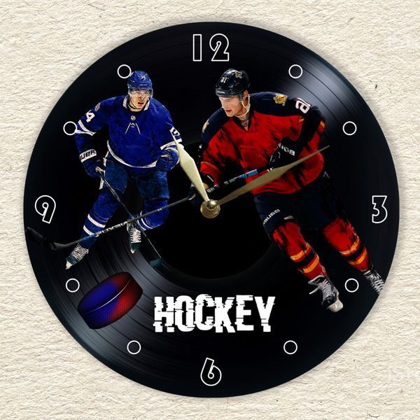 Настінний вініловий годинник Хокей, діаметр 30см UF-Clock-Hockey-1 фото