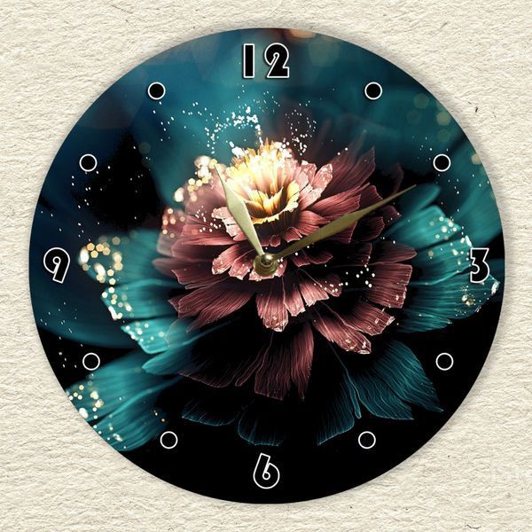 Wall Vinyl Record Clock Flowers 12" 138-2-1 photo